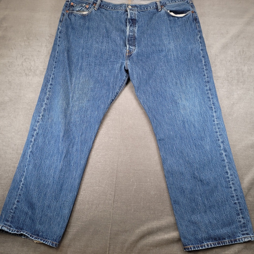 Levis‎ 501 Vintage Straight Fit Jeans Mens Actual Sz 46x32 Blue Denim Button Fly